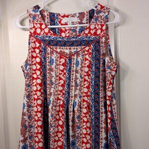 New Directions Women's Multicolor Floral Sleeveless Tank Top